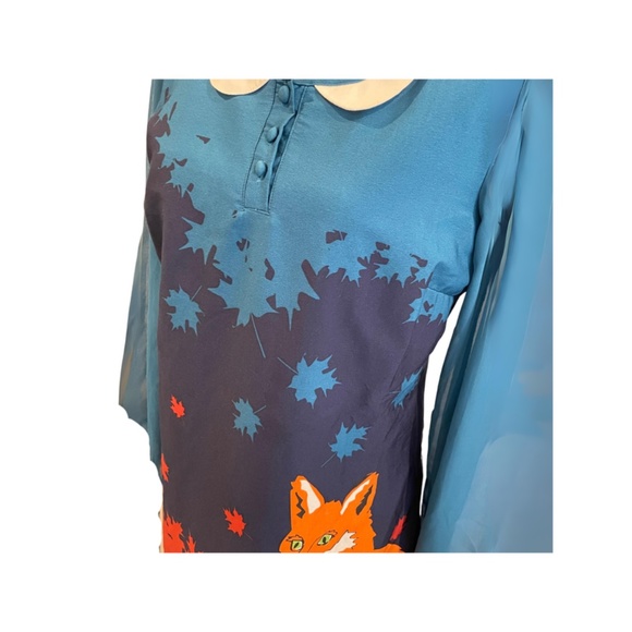 Yumi Faux Collar Fall Fox Dress - Picture 2 of 4